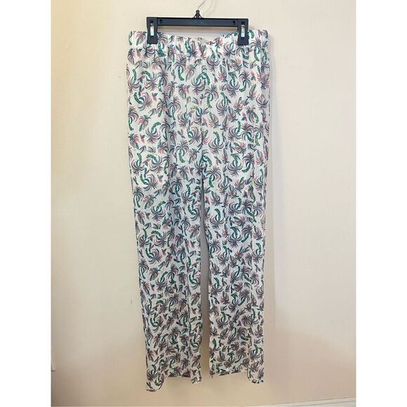 Lili Sidonio Palm Print Relaxed Coord Pants Set M - Picture 2 of 5